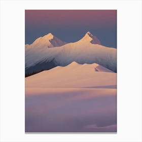 Sunrise Over Snowy Mountains Canvas Print