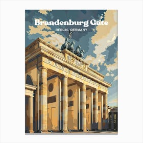 Brandenburg Gate Berlin National Monument Travel Art Illustration Canvas Print