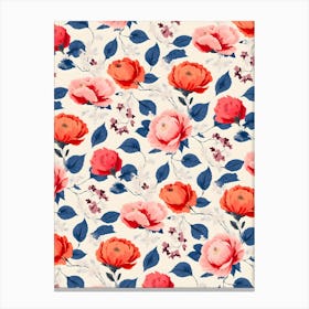 Crimson and Coral Flower Canvas Print