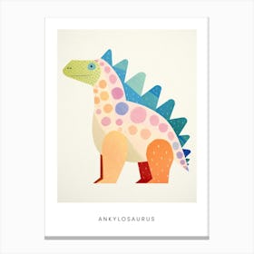 Nursery Dinosaur Art Ankylosaurus 3 Poster Canvas Print