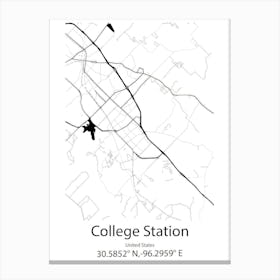 College Place,United States Minimalist Map 1 Canvas Print