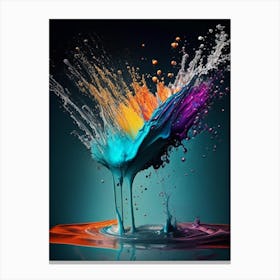 Water Splatter Water Waterscape Crayon 3 Canvas Print