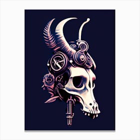 Animal Skull Pink 2 Stream Punk Canvas Print