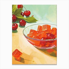Cherry Red Jelly Cubes Vintage Advertisement Canvas Print