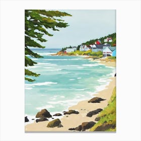 Jonesport Beach, Maine Contemporary Illustration 1  Canvas Print