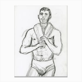 Guy With A White Towel Canvas Print