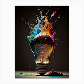 Colorful Light Bulb Canvas Print