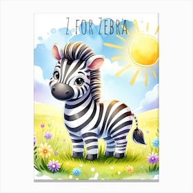 Z For Zebra Nursery Canvas Print