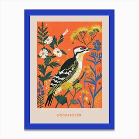Spring Birds Poster Woodpecker 2 Canvas Print