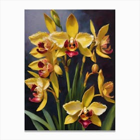 Vanda Orchids Oil Paintings 1 Canvas Print