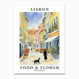 Food Market With Cats In Lisbon 2 Poster Canvas Print