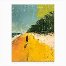 'Walking On The Beach' Canvas Print