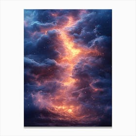 Cloudy Sky With Lightning Canvas Print