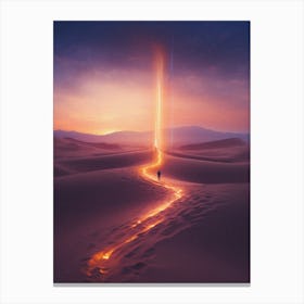 Light Traces In The Desert Canvas Print