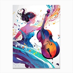 Girl Playing Cello Canvas Print