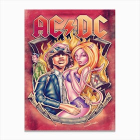 Acdc Angus Young Illustration Poster Canvas Print