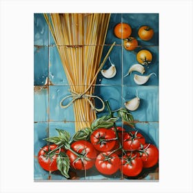 Tomatoes And Garlic Canvas Print