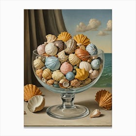 Seashells In A Bowl no2 Canvas Print