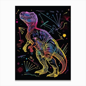 Neon Dinosaur Constellation Canvas Print