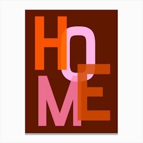 Home Typography Retro Pink Orange Canvas Print