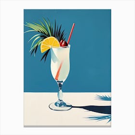 White Tropical Cocktail Canvas Print