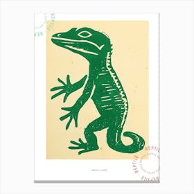Simple Green Lizard Bold Block 2 Poster Canvas Print