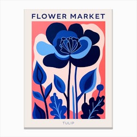 Blue Flower Market Poster Tulip 1 Canvas Print