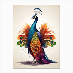 Colorful Peacock Canvas Print