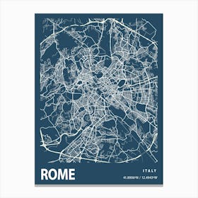 Rome Blueprint City Map 1 Canvas Print