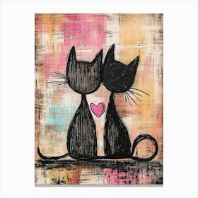 Two Cats Love Canvas Print Leinwandbild