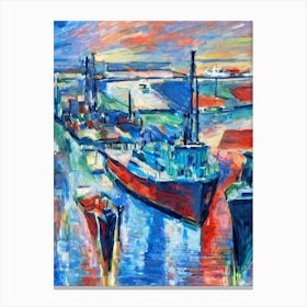 Port Of Rotterdam Netherlands Abstract Block harbour Canvas Print