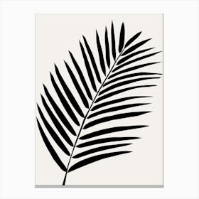 Palm Leaf Cream White And Black Canvas Print