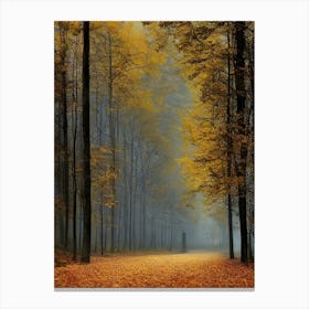 Foggy Autumn Forest Canvas Print