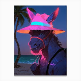 Donkey With Hat Canvas Print