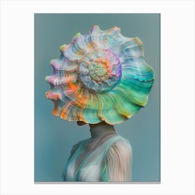 "Artistic Woman's Portrait with Shell Headpiece" Canvas Print