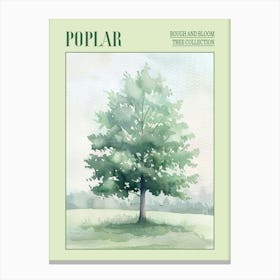 Poplar Tree Atmospheric Watercolour Painting 4 Poster Canvas Print