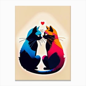 Cats In Love Canvas Print