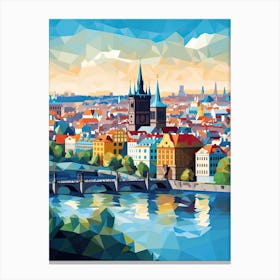 Prague, Czech Republic, Geometric Illustration 2 Canvas Print