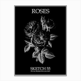 Roses Sketch 55 Poster Inverted Canvas Print