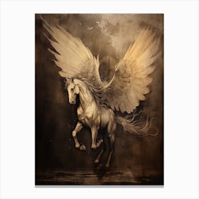 Etheral Pegasus Etching Canvas Print