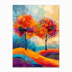 Two Trees On A Hill Canvas Print