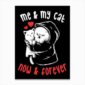 Me and My Cat Now and Forever - Cute Kitty Skull Gift Canvas Print