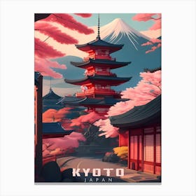 Kyoto Japan Retro Travel Canvas Print