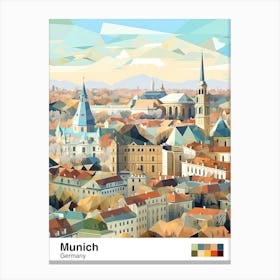 Munich, Germany, Geometric Illustration 3 Poster Canvas Print