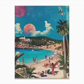 Ibiza   Retro Collage Style 3 Canvas Print