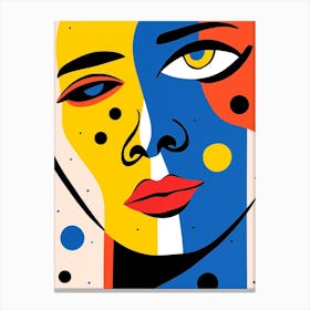 One Eye Open Geometric Face Simplistic Canvas Print