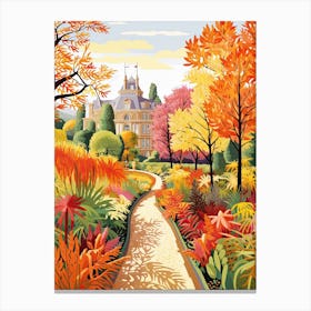 Royal Botanic Gardens, Melbourne, Australia In Autumn Fall Illustration 2 Canvas Print