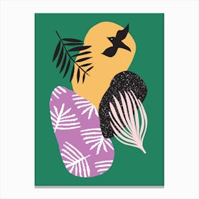 Tropical Bird in Green Canvas Print