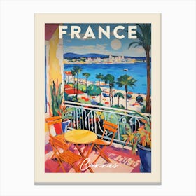 Cannes France 1 Fauvist Painting  Travel Poster Canvas Print