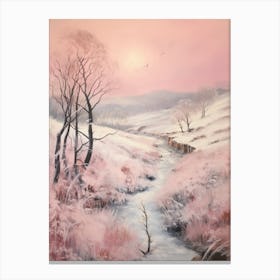 Dreamy Winter Painting The Peak District England 1 Canvas Print